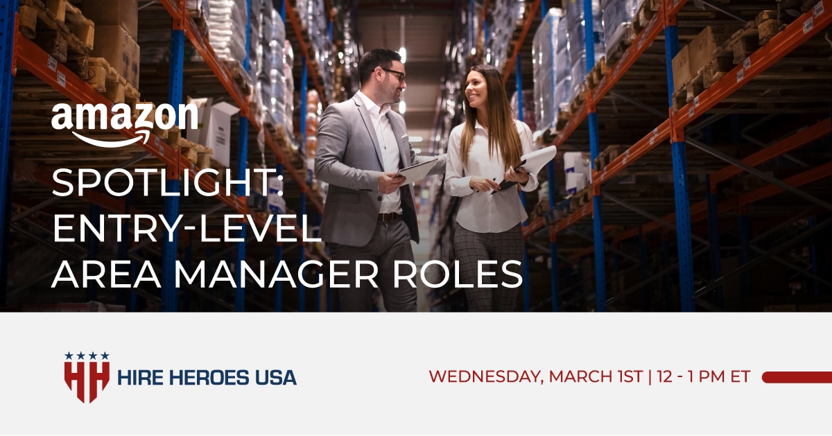 Amazon Spotlight Entry Level Area Manager Roles Hire Heroes USA